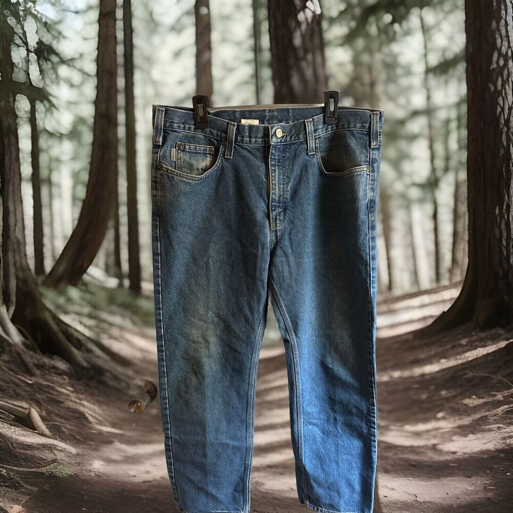 Carhartt 38 x 32 Relaxed Fit Blue Jeans Workwear Style